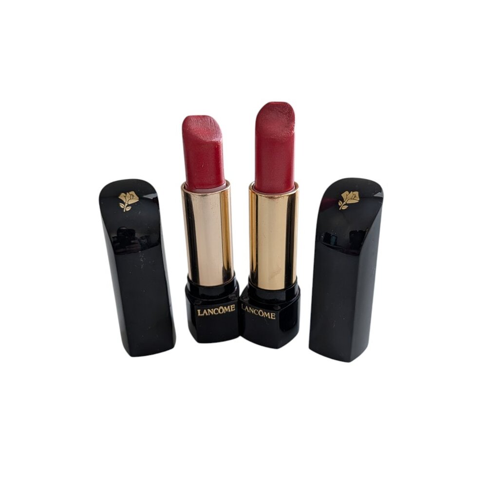 Lancome L'Absolu Rouge Lipstick SAFFRON SILK Lot of 2 Preowned RARE